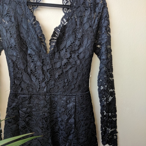 Lovers + Friends Eve Black Lace Cut Out Romper - Picture 4 of 8